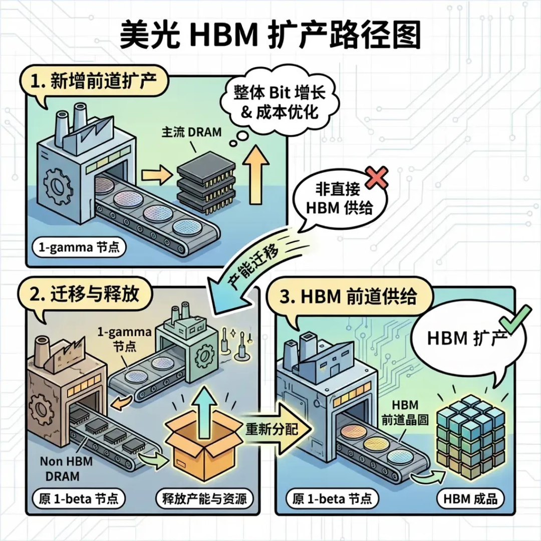 美光FY26Q1财报一览：指引炸裂、上调HBM预期，非HBM业务毛利率绝地反击